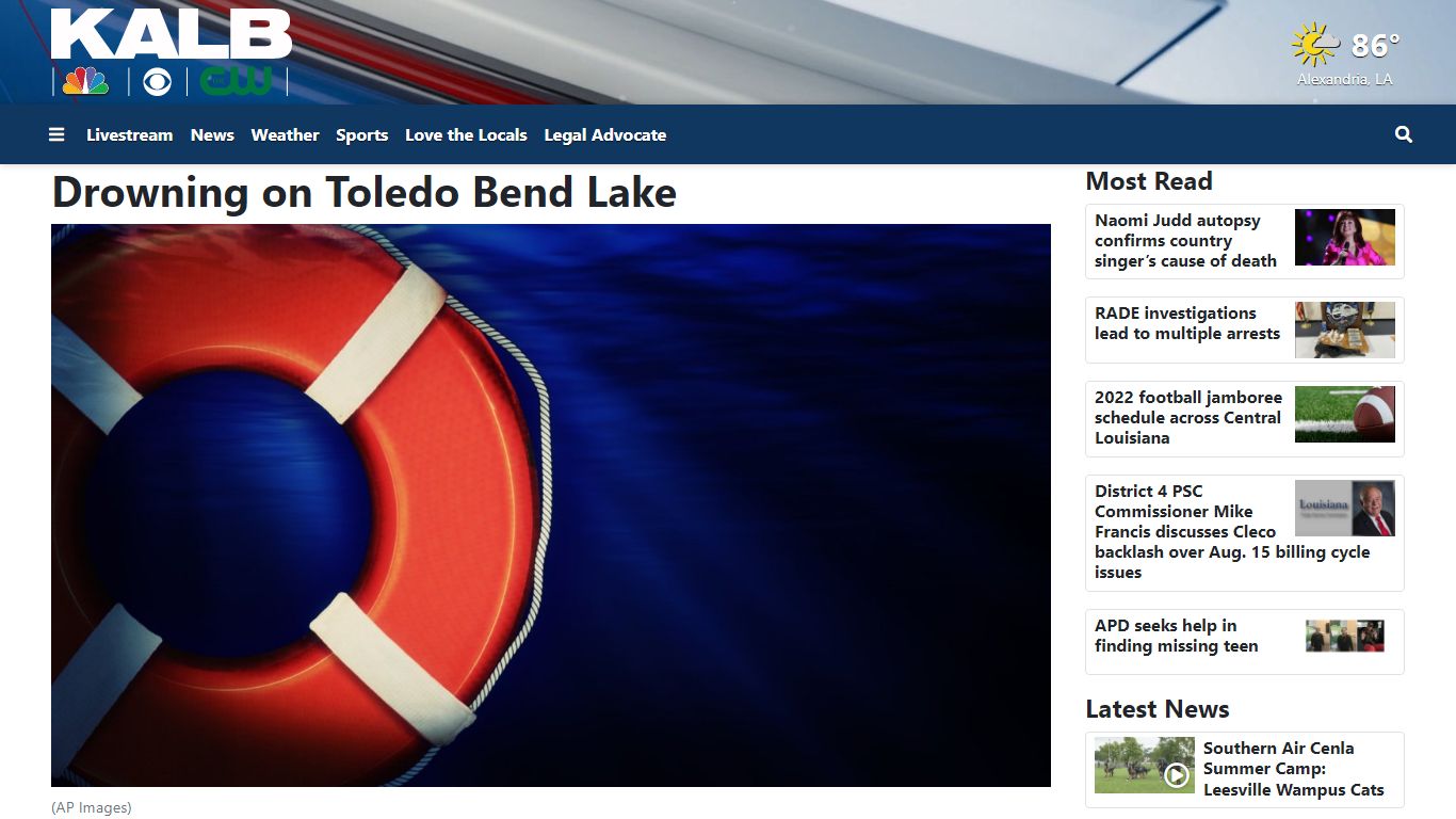 Drowning on Toledo Bend Lake - KALB