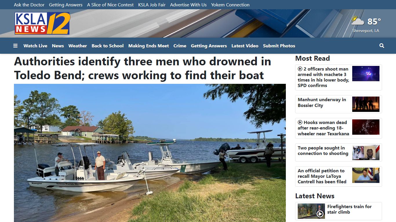 3 Louisiana men who drowned in Toledo Bend in Sabine Parish ... - KSLA