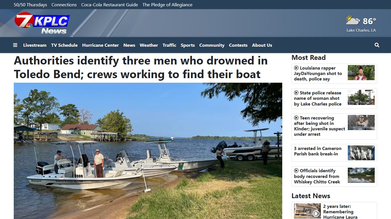 3 Louisiana men who drowned in Toledo Bend in Sabine Parish identified ...