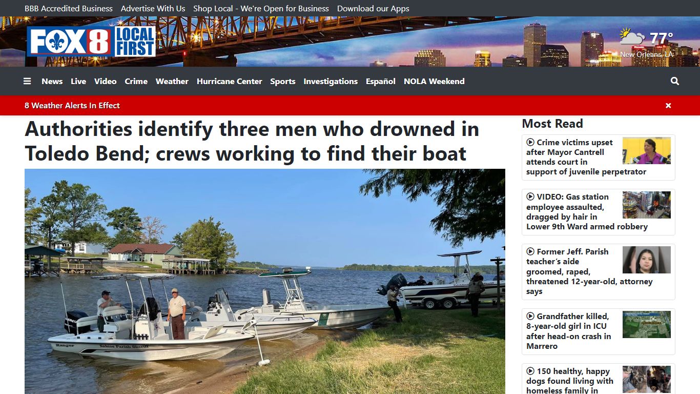 3 Louisiana men who drowned in Toledo Bend in Sabine Parish identified ...